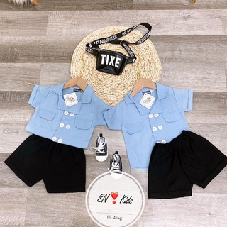 Bộ đũi vest 6 cúc bé trai