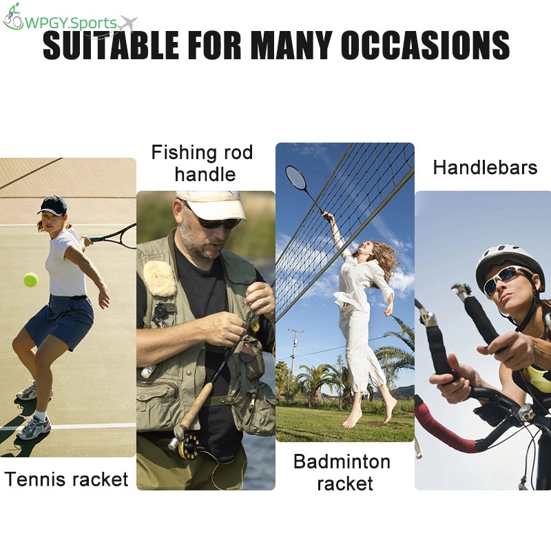 Phụ kiện bọc tay cầm vợt cầu lông/tennis bằng PU siêu thấm hút chống trượt tiện dụng