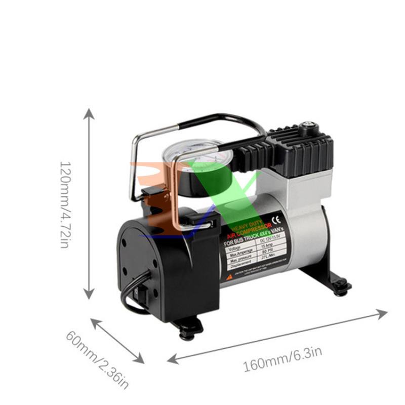 Combo Máy bơm lốp ô tô 12V TBO-120W, Bơm lốp xe hơi mini + Kẹp ắc quy sang tẩu xe hơi