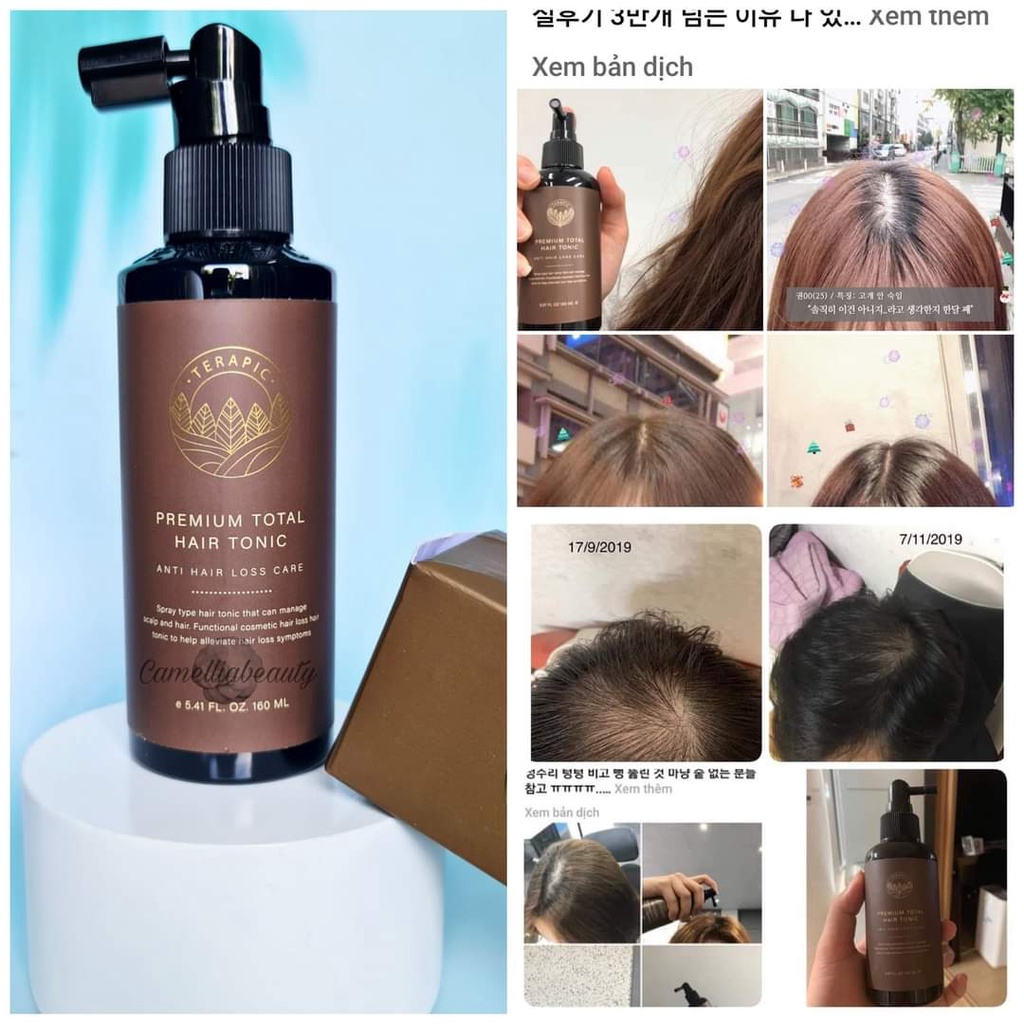 Tinh Dầu Kích Thích Mọc Tóc Terapic Premium Total Hair Tonic 160ml Từ Nhiên Thiên, An Toàn Cho Sức Khỏe