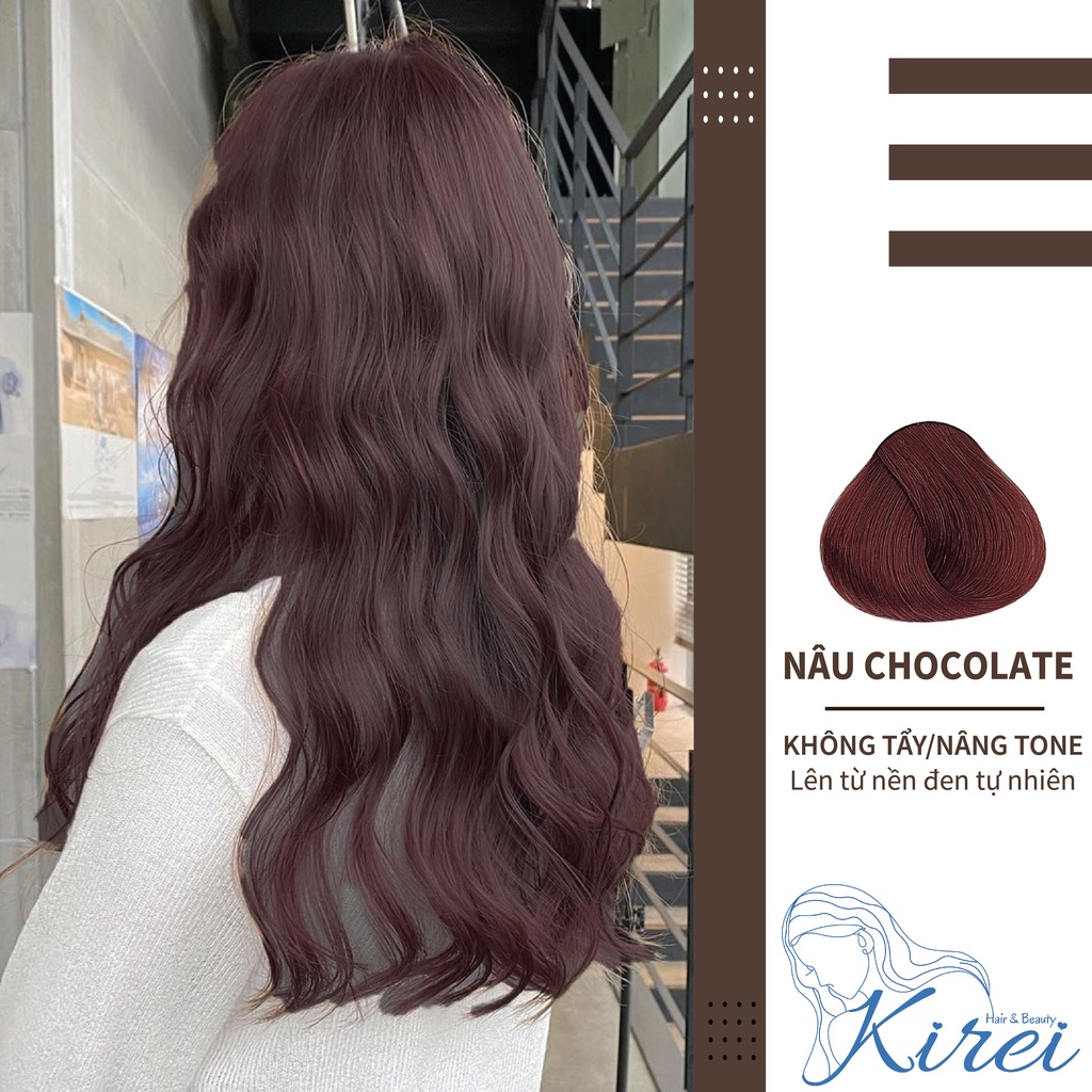 Thuốc nhuộm tóc màu NÂU CHOCOLATE không cần tẩy tóc Kirei Hair, KireiHair, KIREIHAIR