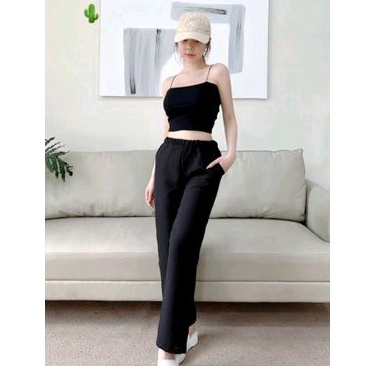 Quần dài nữ chất vải xốp siêu đẹp lưng chun 2 túi (B.C)