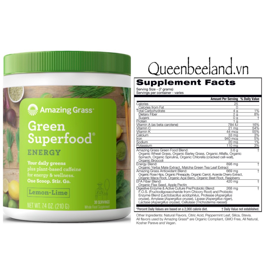 BỘT RAU QUẢ HỮU CƠ AMAZING GRASS GREENSUPERFOOD