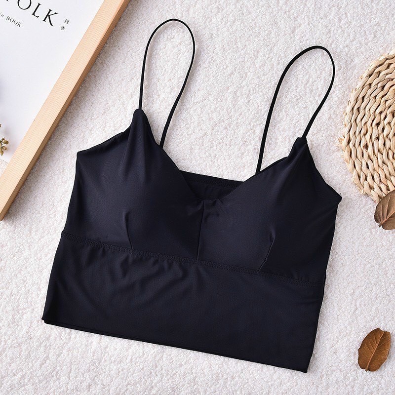 Áo Bra Dây Hot Trend 2020, Bralette Su Mút Mỏng - Áo Bra Tập Thể Thao 2 Dây Nhiễn Su Non Siêu Mát