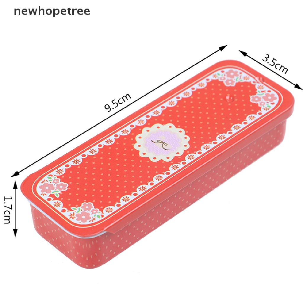 [Hàng mới về] Hộp thiếc mini hình chữ nhật có nắp trượt dùng đựng thuốc tiện dụng