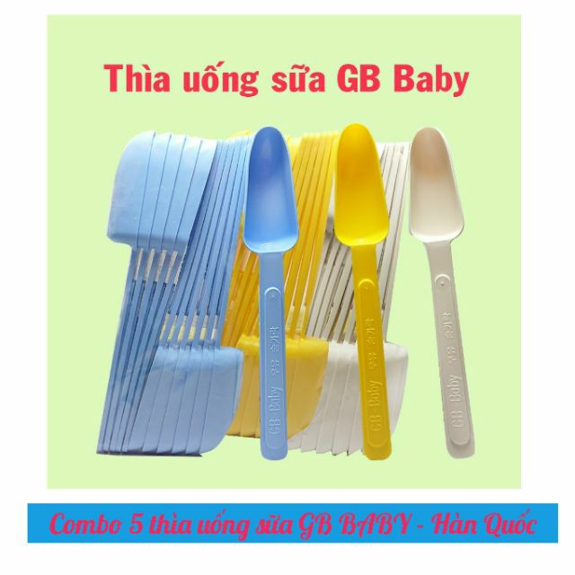 Combo 5 Thìa uống sữa, uống nước GB Baby (Công nghệ Hàn Quốc)