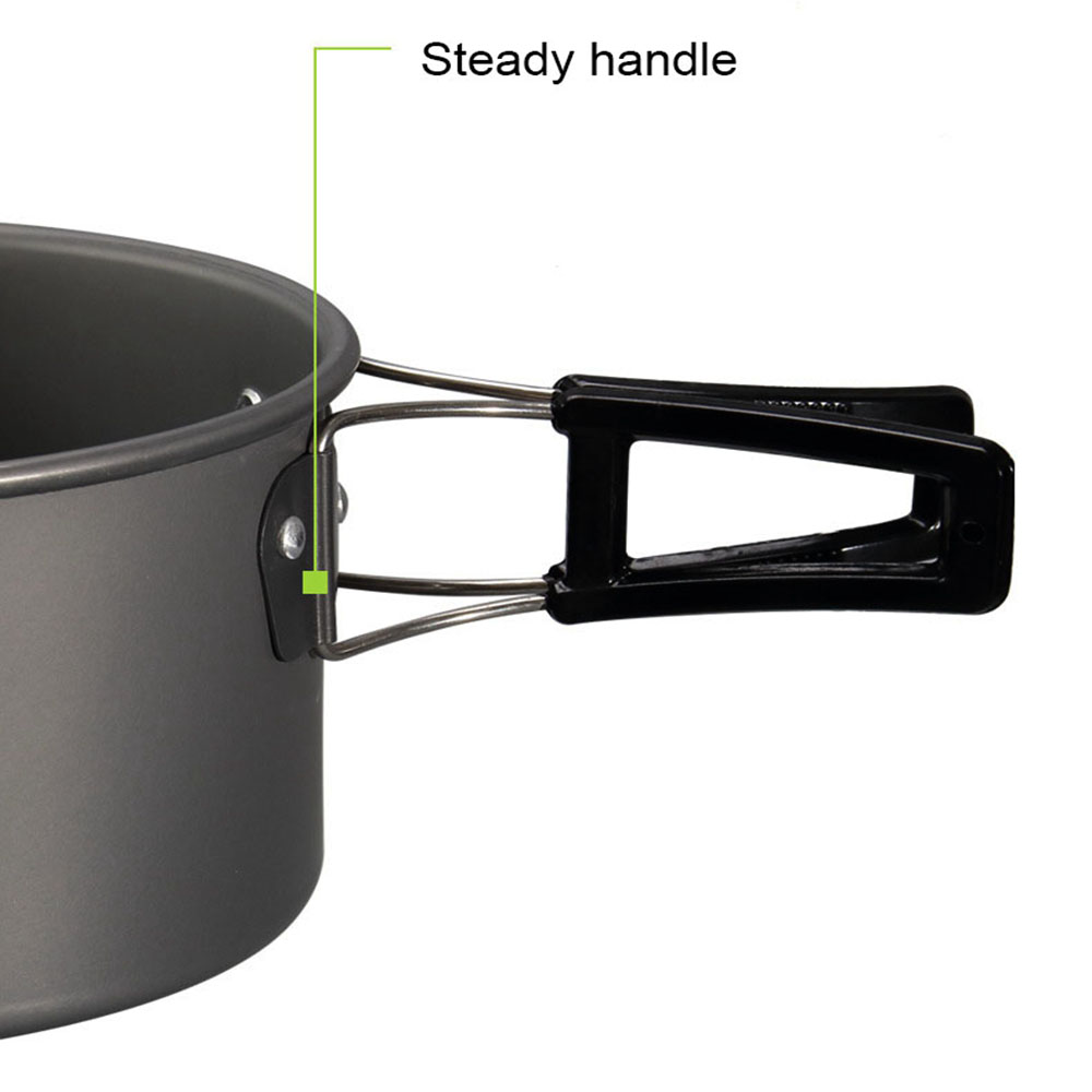 Set Nồi Nấu Ăn Dã Ngoại Nhiều Màu Tùy Chọn Bằng Hợp Kim Nhôm 2-3 Người