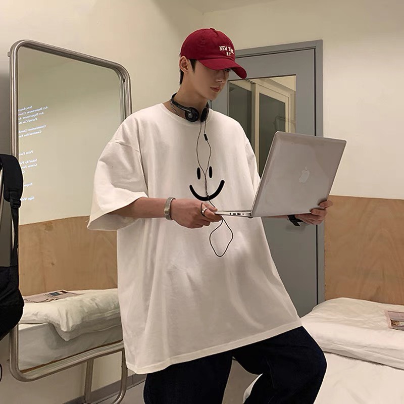 Áo Thun Xanh Lá Mặt Cười Nam Nữ Áo Thun Tay Lỡ Ulzzang Unisex MH1986 3181