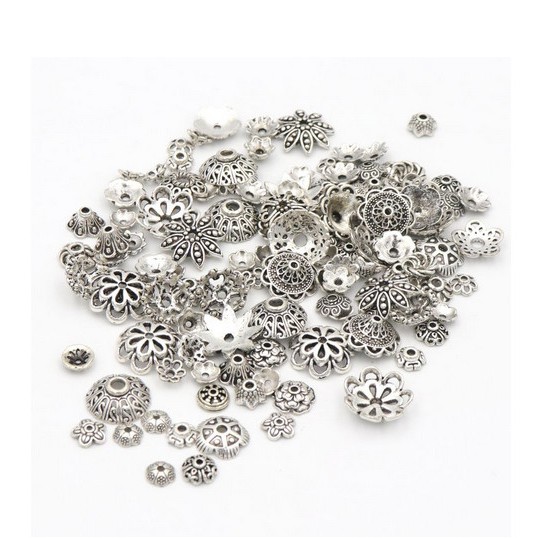 Set 100 phụ kiện làm trang sức hình hoa nhiều màu sắc