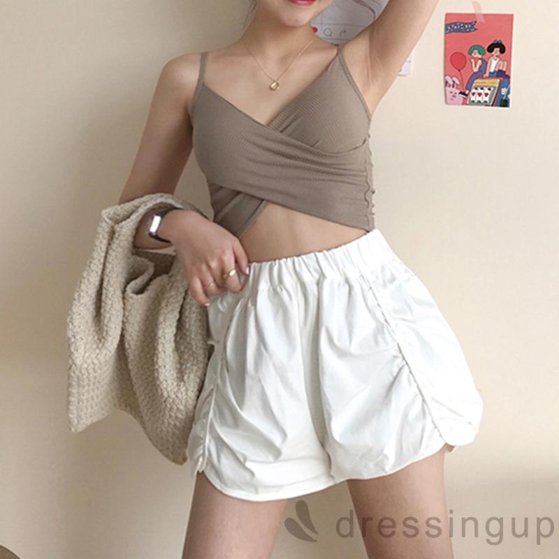 Áo Croptop Sát Nách Cổ Chữ V Quyến Rũ Dành Cho Nữ