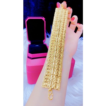 Lắc tay nữ bản lớn dát vàng 18 cao cấp mẫu mới về