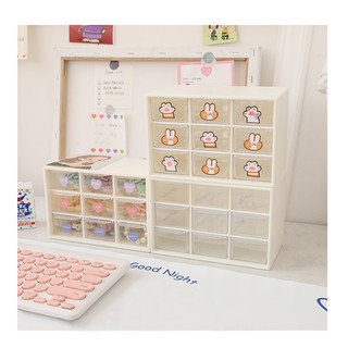 [Sẵn] Tủ nhựa mini 9 ô trong suốt (ảnh thật ở cuối)
