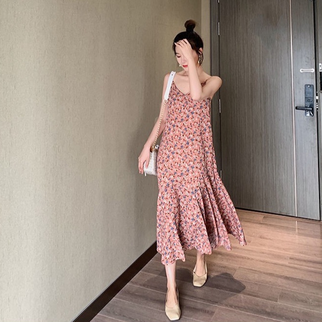 Đầm dây họa tiết hoa thời trang mùa hè  trẻ trung cho nữ