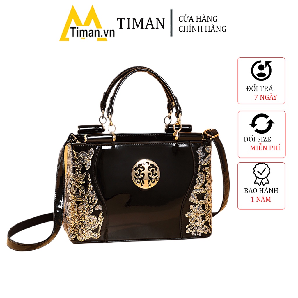 Túi xách nữ đeo chéo mini màu đen đẹp chất liệu da đi du lịch phong cách công sở bảo hành 1 năm TC65 TIMAN