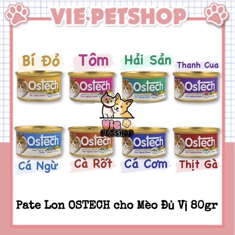 Pate Lon OSTECH GOURMET cho Mèo 80Gr | Vie PETSHOP