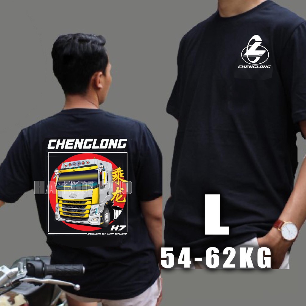 Áo thun xe tải Chenglong H7, Áo xe tải chất cotton mát, Logo Đẹp chống nhiễm màu, Áo thun mát