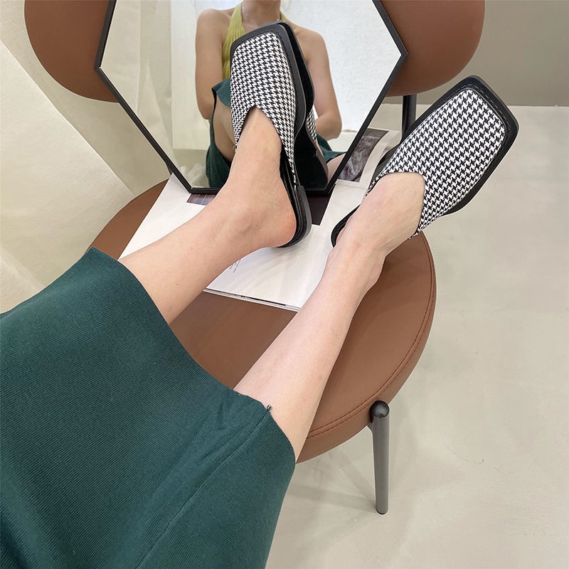 Giày Lười Da Mềm Mũi Vuông Thời Trang Nữ