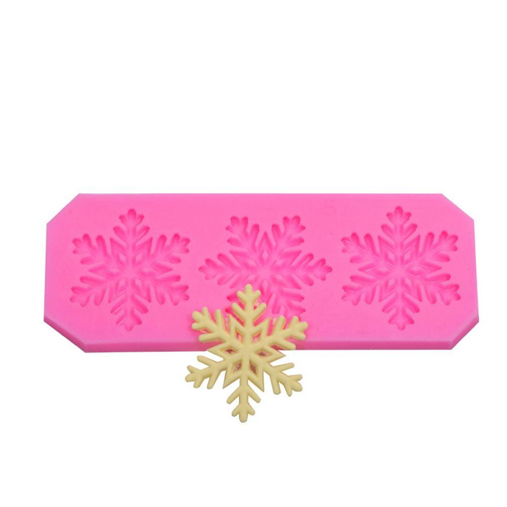 Khuôn Silicone Nhấn Bánh Hình Bông Tuyết 3D