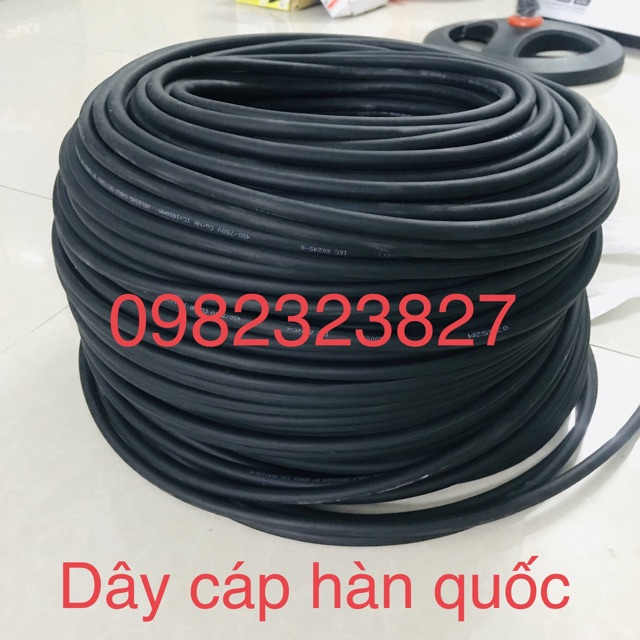 Dây cáp hàn 16mm korea cao su mềm lõi đồng ( vỏ 10mm lõi đồng 3.5mm)