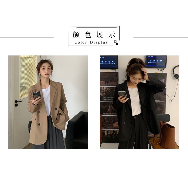 Áo khoác blazer PEWARN dài tay dáng rộng thiết kế mỏng thời trang dành cho nữ