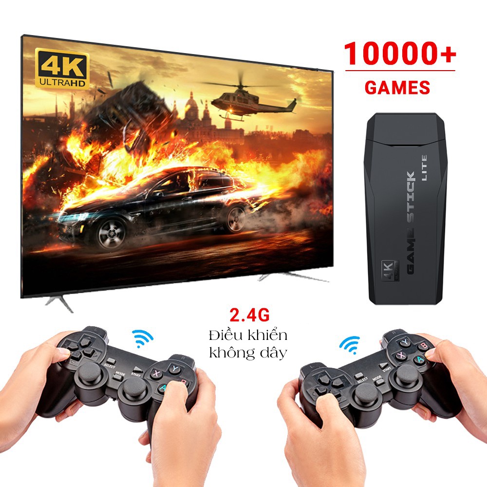 Bộ máy chơi game cổ điển 2 tay cầm AV/HDMI, kết nối dễ dàng, nhỏ gọn phù hợp với mọi điều kiện, 3500/10000 games - K1244