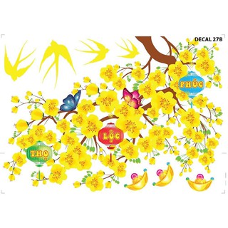 Decal tết decal trang trí tết 4D