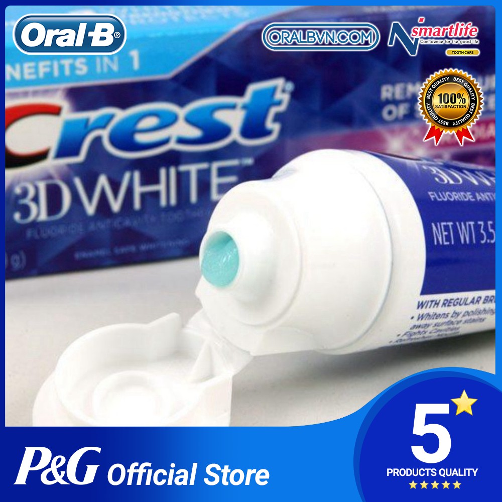 Kem đánh răng làm trắng Crest 3D White Radiant Mint 116gr nhập Mỹ giúp răng trắng, ngừa viêm nướu, hôi miệng