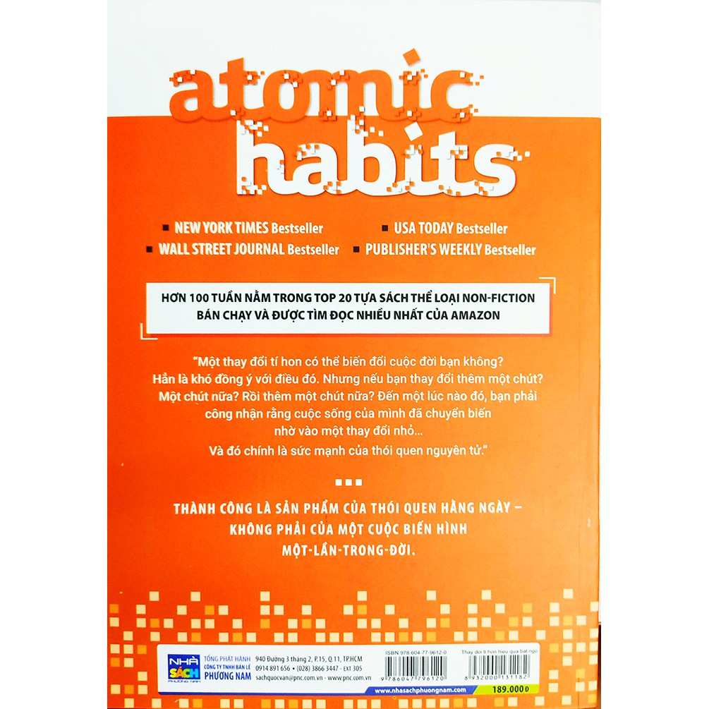 Sách > Thay Đổi Tí Hon Hiệu Quả Bất Ngờ Atomic Habits - Phương Nam Book