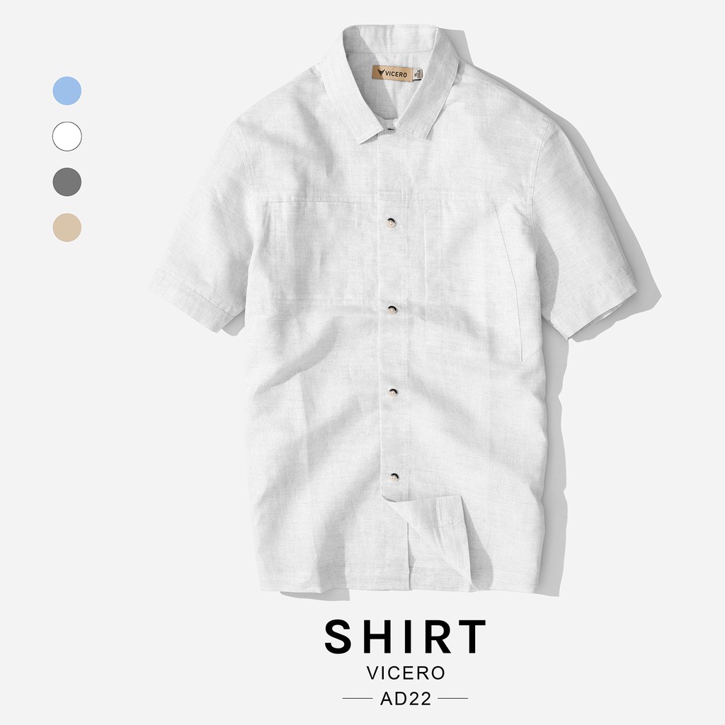 [Mã FAMALLT5 giảm 15% đơn 150K] Áo Sơ Mi Nam Chất Đũi Vải Mát Cổ Bẻ Hiện Đại VICERO | BigBuy360 - bigbuy360.vn