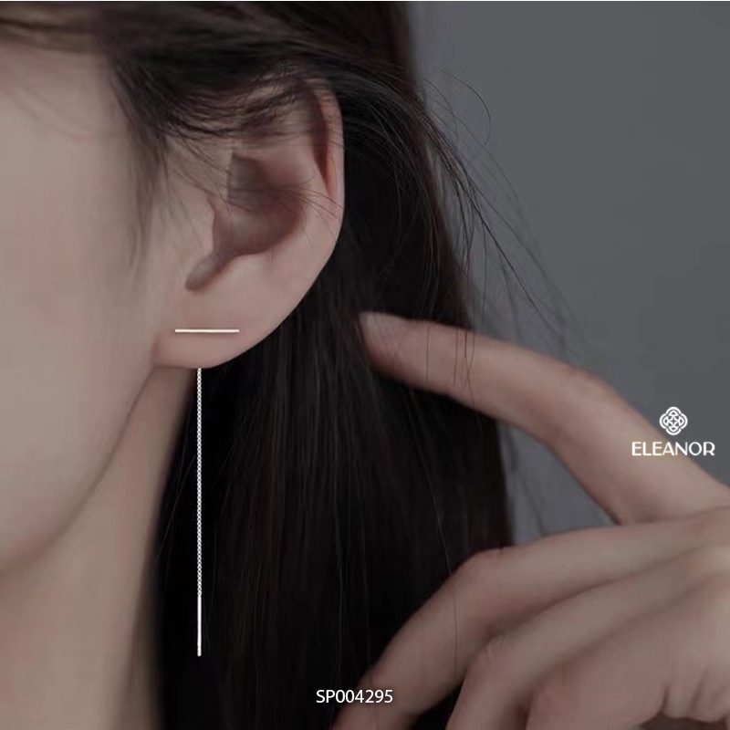 Bông tai nữ dáng dài Eleanor Accessories sợi mảnh mặt thanh ngang phụ kiện trang sức 4295