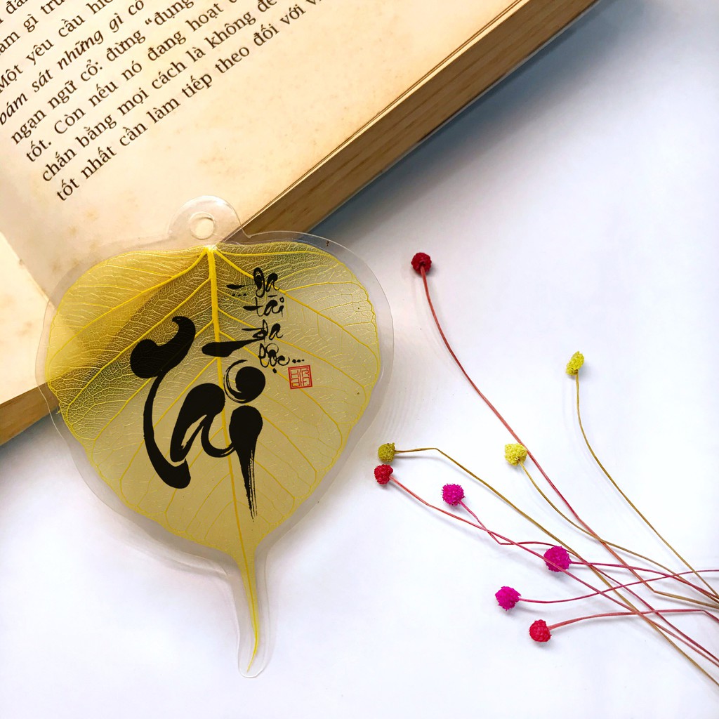 Lá Bồ Đề Thư Pháp Chữ Tài (Đem Lại May Mắn Và Bình An)
