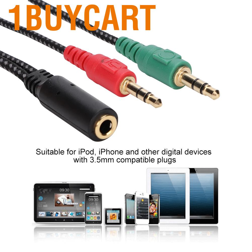 Cáp âm thanh chia tai nghe cổng 3.5mm 2 trong 1 sử dụng tiện lợi