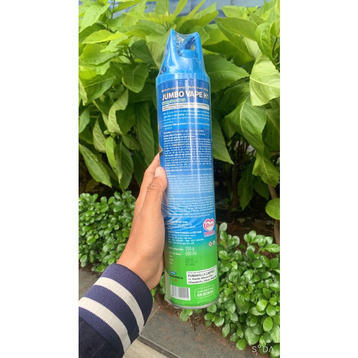 Bình xịt côn trùng jumbo vape hương hoa 600 ml lài