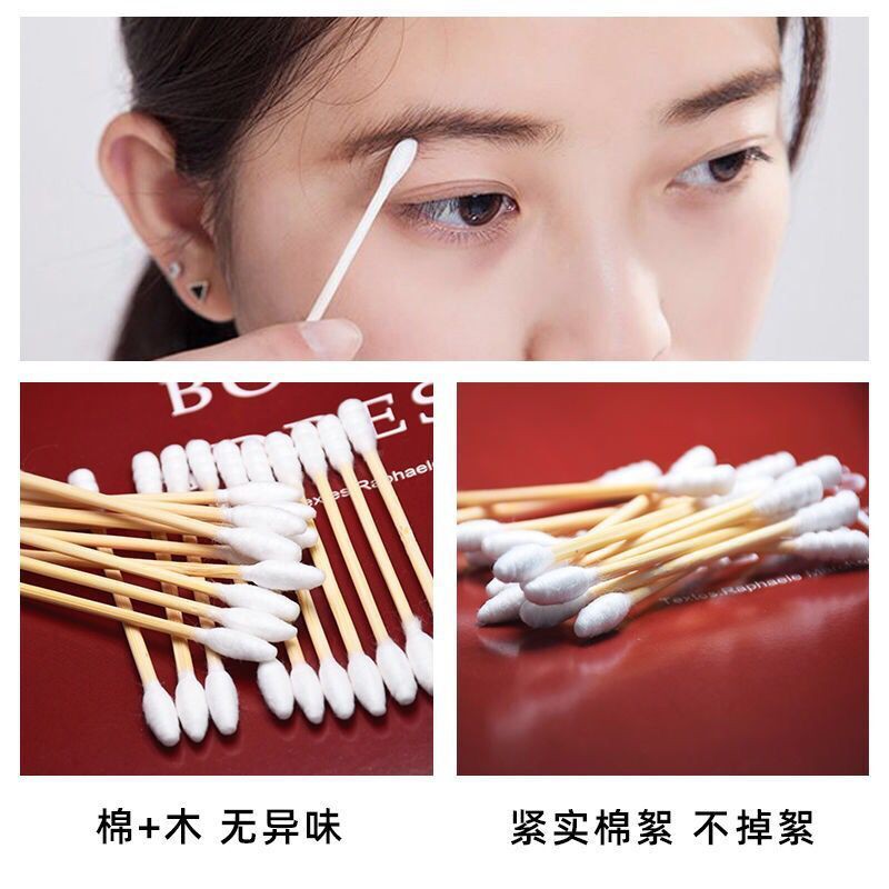 Bông tẩy trang◘☃✇[tăm bông chất lượng cao] ngoáy tai em bé tăm tẩy trang phụ nữ beauty clean cotton swab stick