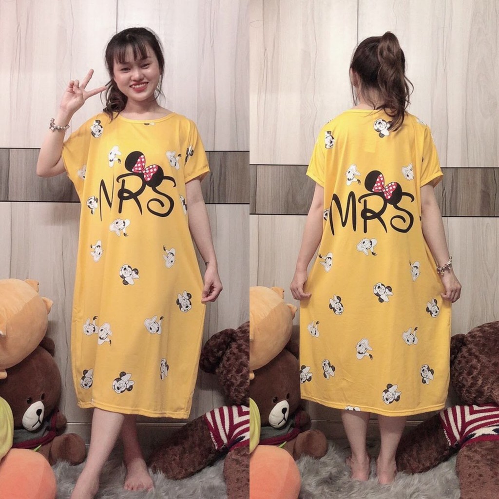 [Mã FASHIONT4WA2 giảm 10K đơn 50K] Đầm Ngủ Dáng Rộng Thoải Mái Dễ Thương Bigsize mặc ở nhà A03