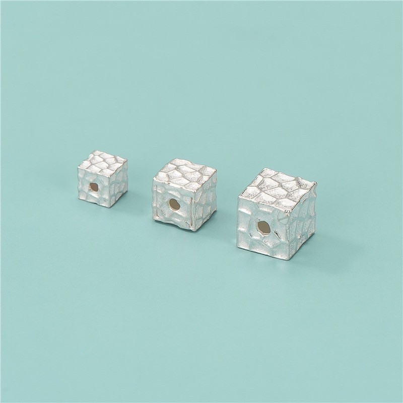 charm bạc khối vuông mix đá bạc s925 cao cấp