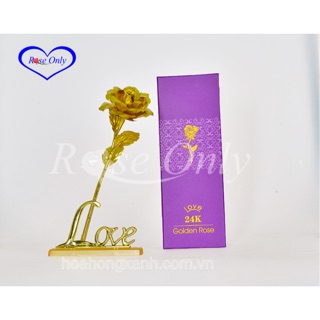 HOA hồng mạ vàng có đế quà tặng valentine
