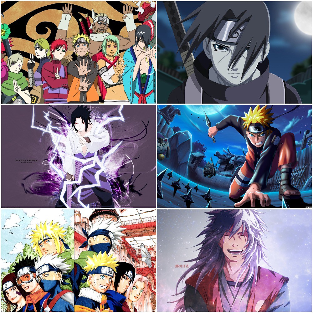 Bộ 6 Áp phích - Poster Anime Naruto  - A3, A4, A5