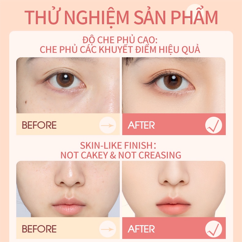 Kem Che Khuyết Điểm Dạng Lỏng Không Thấm Nước Và Mồ Hôi Có Độ Che Phủ Cao POPJUICE