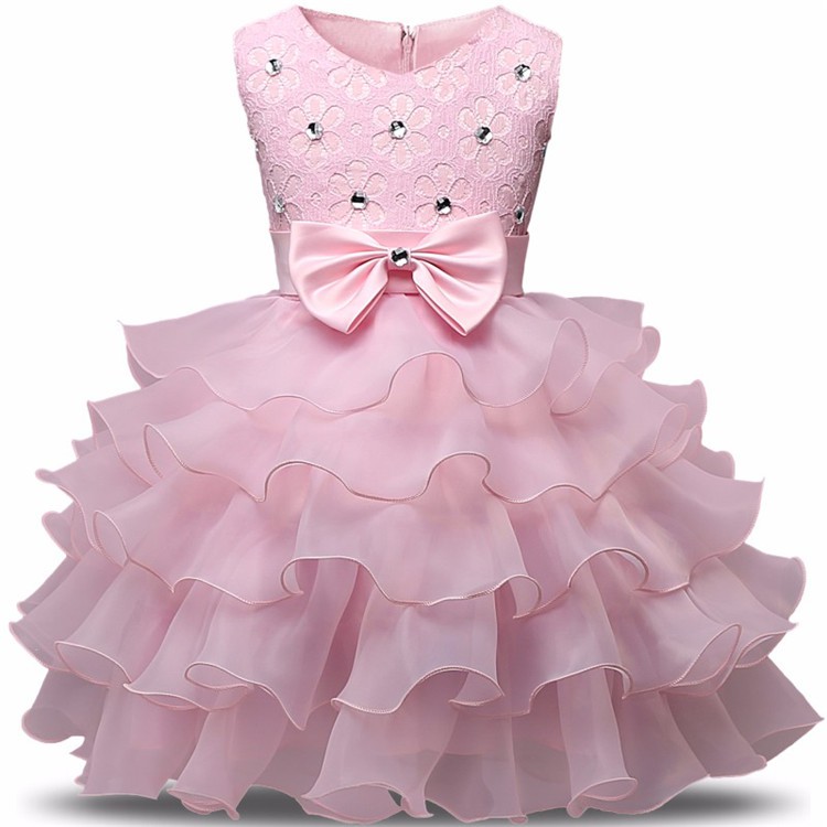 Đầm công chúa thiết kế màu trơn xinh xắn cho bé gái NNJXD