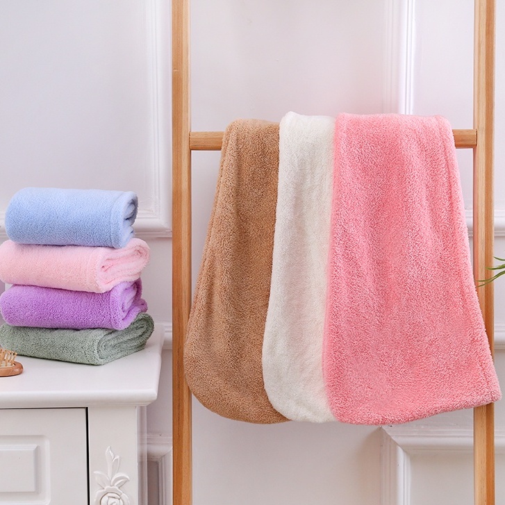 Khăn trùm tóc nữ bằng vải nhung thấm hút nhanh tiện dụng