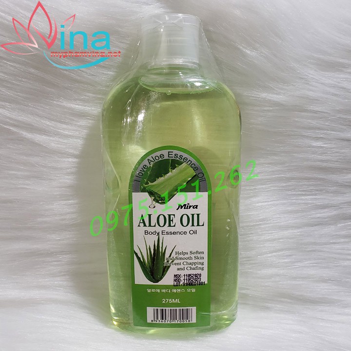 Tinh Dầu Mira Aloe Body Essence Oil Nha Đam Dưỡng Da 275ml