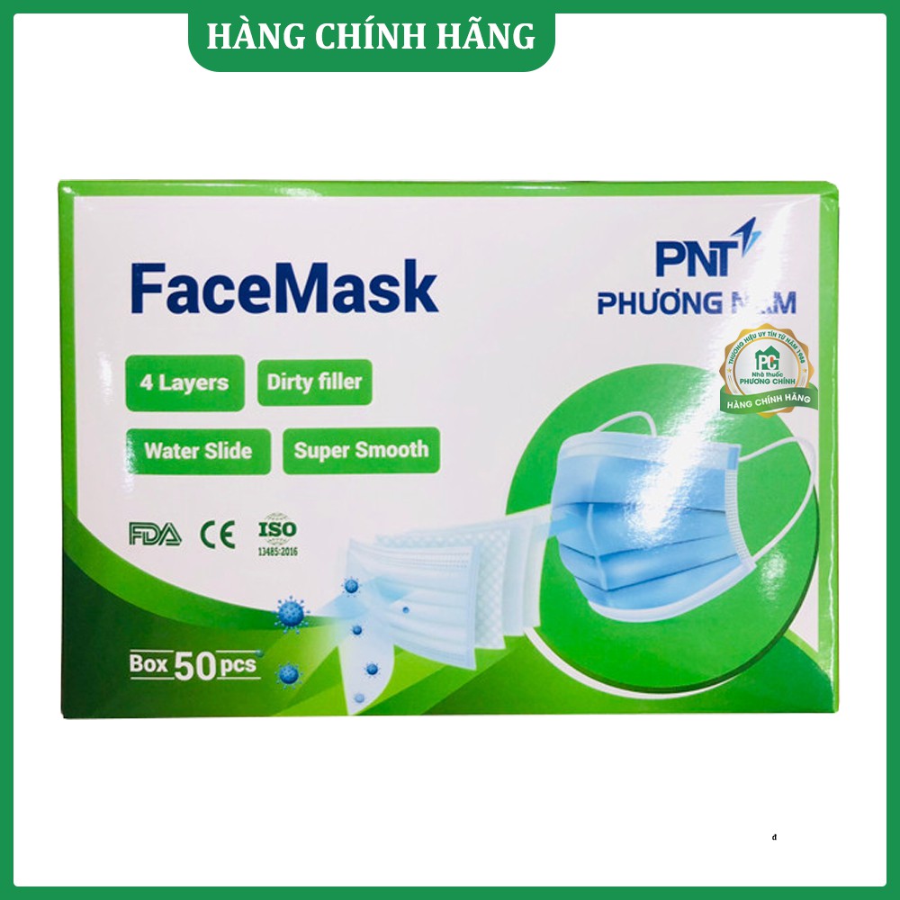 Khẩu Trang Y Tế 4 Lớp Phương Nam Kháng Khuẩn Cao Cấp (50 chiếc/hộp)