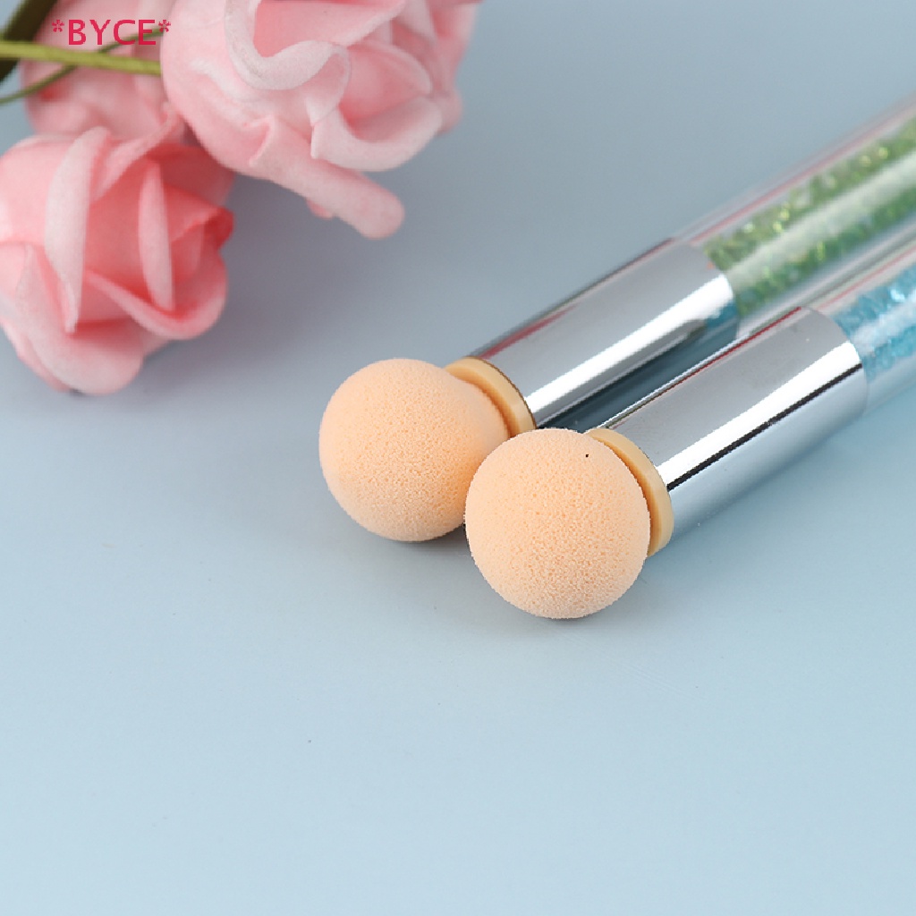 Cọ Mút Hai Đầu Tay Cầm Đính Đá Trang Trí Móng Nghệ Thuật Mới