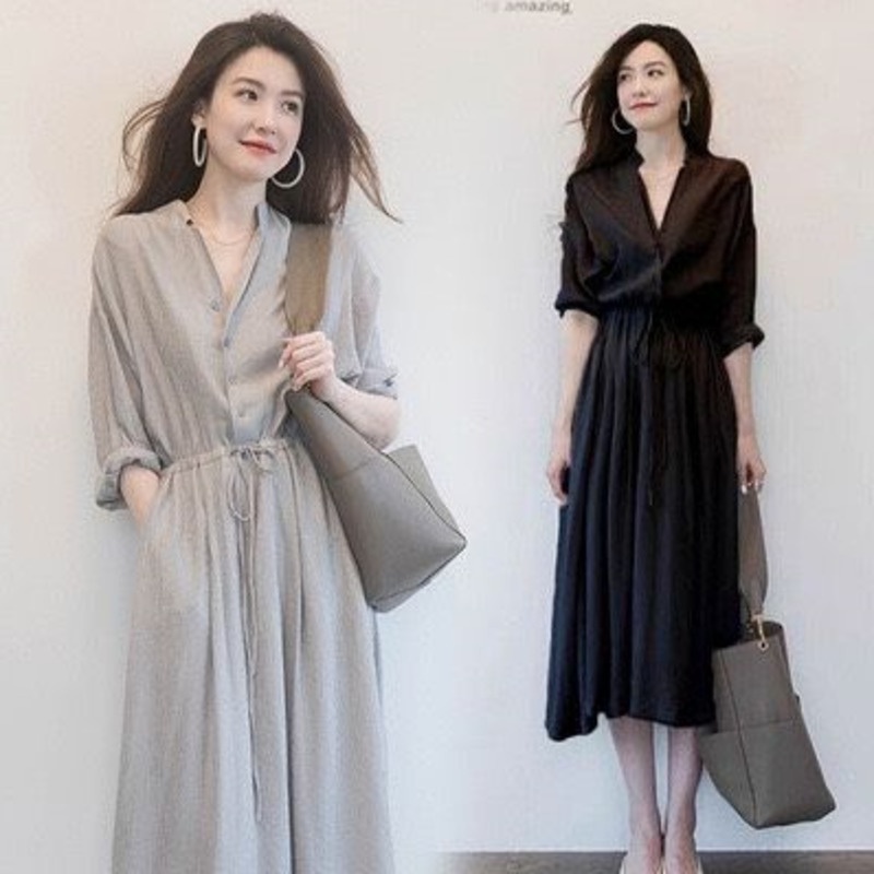 Đầm RENJIANVSHENG 164501 kiểu Pháp thiết kế trẻ trung thanh lịch thời trang cho nữ