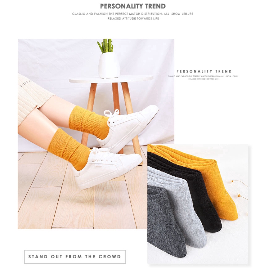 Đôi vớ cotton cao cổ thiết kế hợp thời trang dành cho nữ