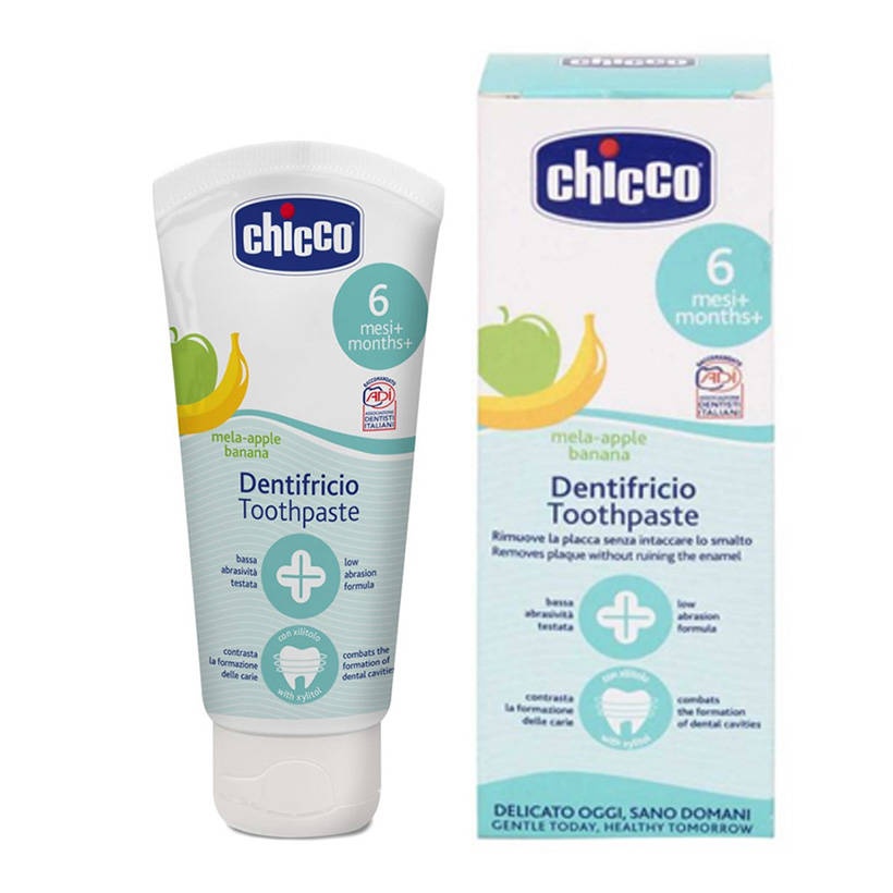 Kem đánh răng Chicco hương chuối táo 6M+
