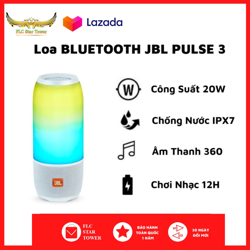 [Bán Chạy] Loa Bluetooth JBL Pluse 3, Giá Rẻ, Chuẩn Âm Thanh, Thiết Kế Tinh Tế, Thời Trang, Chống Nước IPX7.