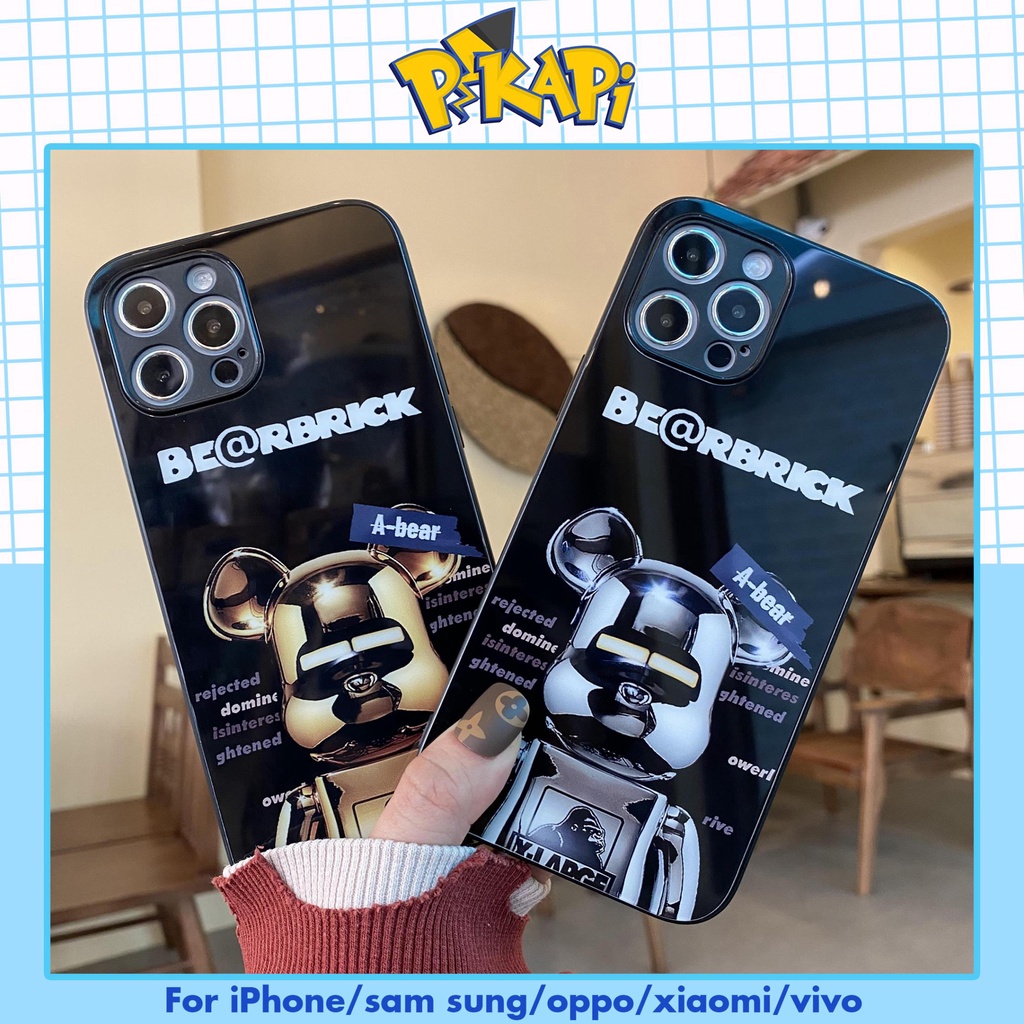 Ốp lưng iphone Be@rbrick Gold kính cường lực 5/5s/6/6plus/6s/6splus/7/7plus/8/8plus/x/xr/xs/11/12/13/pro/max/promax