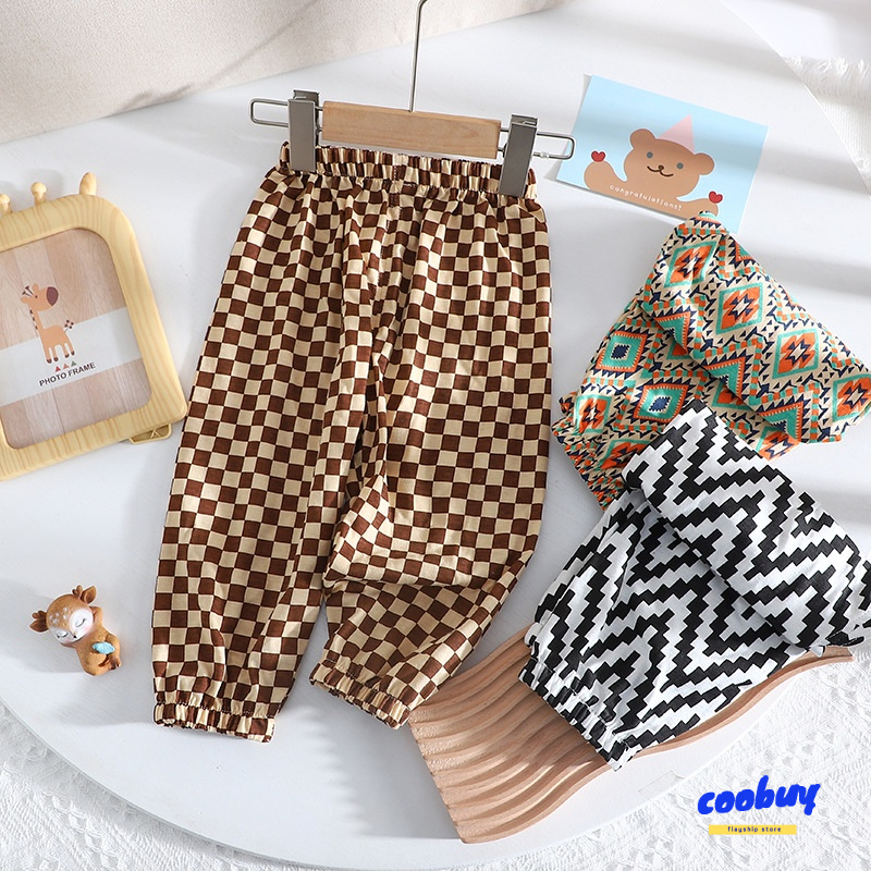 Quần Dài Vải Cotton Lụa Mỏng Thiết Kế Thoáng Khí Chống Muỗi Năng Động Thoải Mái Dành Cho Bé Quần Thể Thao Ống Rộng Vải Mỏng Thắt Nơ Chống